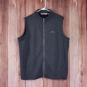 Peter Millar RiverCrest Golf Club Mens Size Large Crown Sweater Fleece Vest Gray